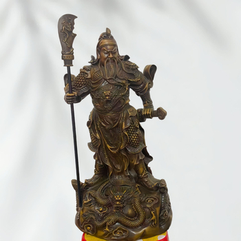 Statuie Guan Gong cu Guan Yu și Zeul Războiului și Bogăției, statuetă Buddha pentru decor de casă