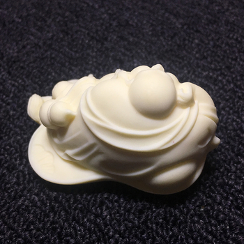 Statuetă Buda Maitreya din lemn, așezată, decor pentru birou, 7×4.5×4.5 cm