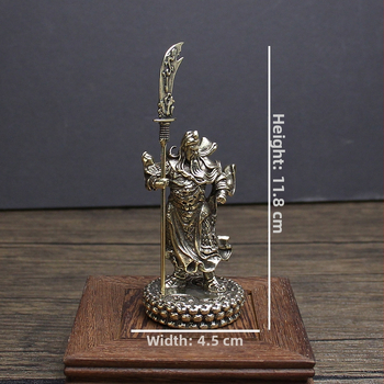 Statuie din alamă Guan Gong - Zeul Bogăției, decor pentru casă sau templu
