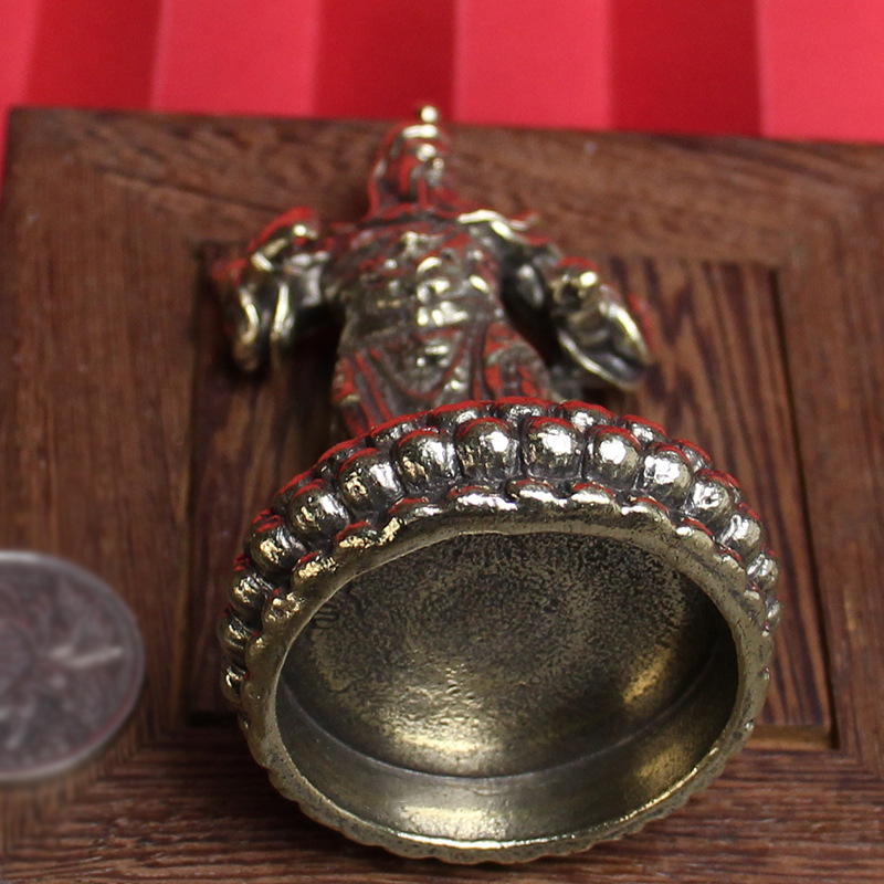 Statuie din alamă Guan Gong - Zeul Bogăției, decor pentru casă sau templu