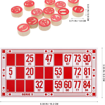Drvena edukativna igra Bingo s brojevima, lutrijska igra i brojčana igra za djecu i odrasle, za dva igrača