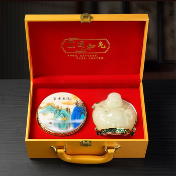 Figurină cu Buddha Maitreya care luminează în întuneric, pentru decor la intrare și birou