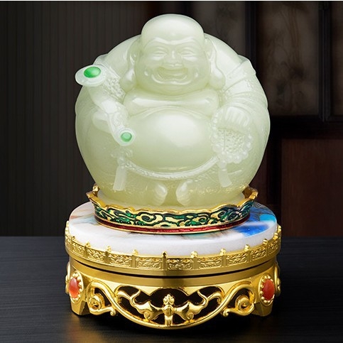 Figurină cu Buddha Maitreya care luminează în întuneric, pentru decor la intrare și birou