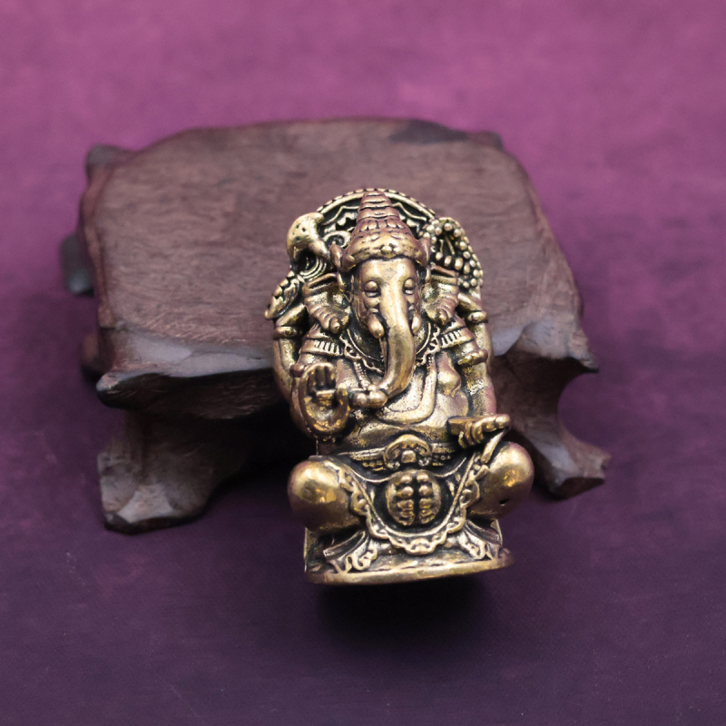 Figurină Ganesh – stil vintage, zeul bogăției din Tailanda, decor de birou, obiect de colecție