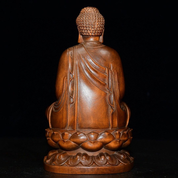 Statuie Buddha Shakyamuni din boxwood, ornament auto și decor pentru casă
