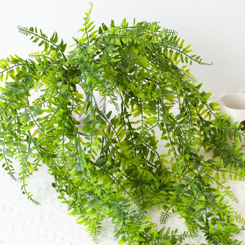 Liană artificială cu frunze persane, viță de ratan pentru montare pe perete, plantă verde decorativă pentru casă și nunți