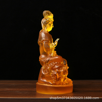 Statuie Manjushri Bodhisattva din rășină pentru decor auto – set de trei sfinți