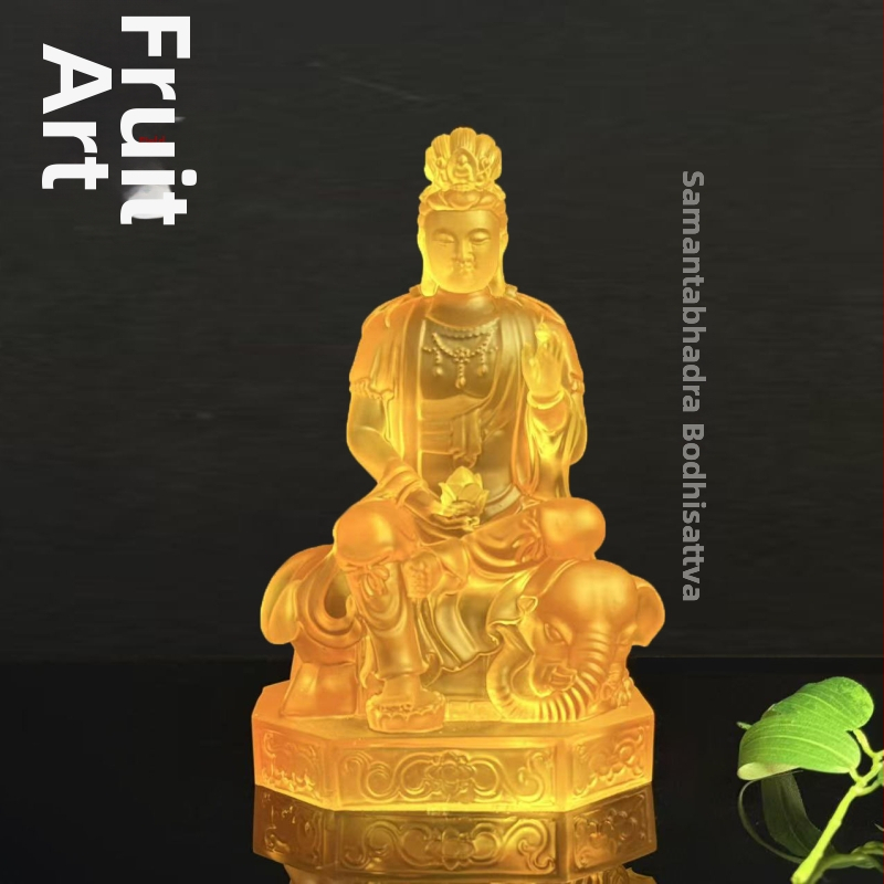Statuie Buddha Manjushri și Samantabhadra pentru altarul de acasă, din rășină