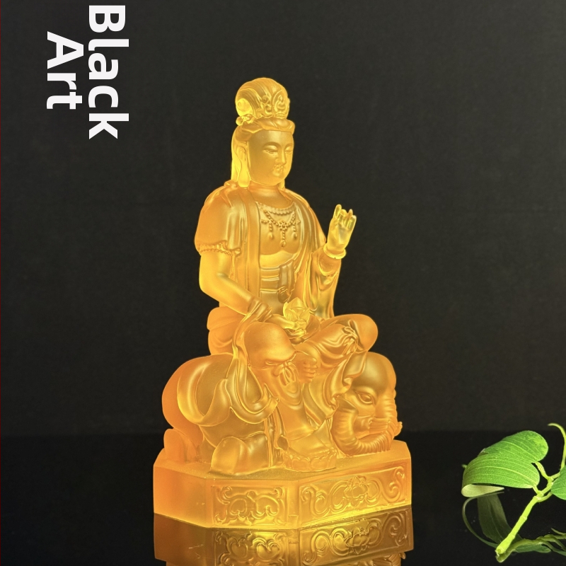 Statuie Buddha Manjushri și Samantabhadra pentru altarul de acasă, din rășină