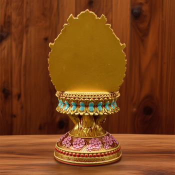 Altar tibetan din rășină, colorat, stil etnic, pentru decor de masă în casă, compatibil cu statuia Buddha de 10 cm