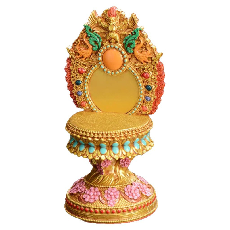 Altar tibetan din rășină, colorat, stil etnic, pentru decor de masă în casă, compatibil cu statuia Buddha de 10 cm