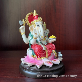 Figura decorativă din rășină, cap de elefant, pictată manual