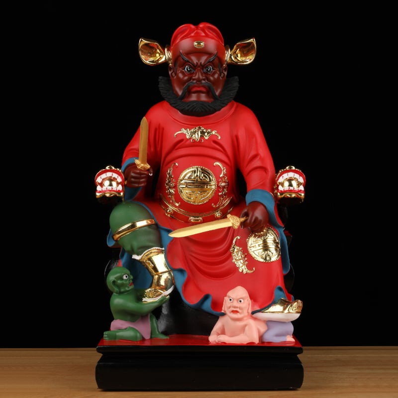 Statuie Zhong Kui din rășină pentru altarul de acasă – figură taoistă decorativă