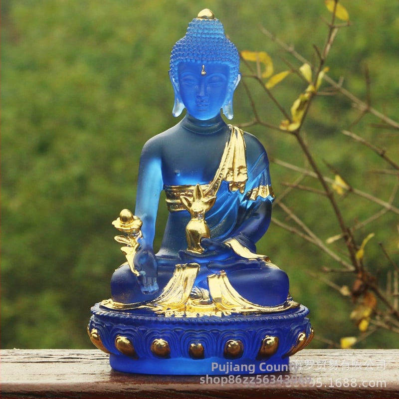 Statuia lui Buddha Vindecător, figură din rășină pentru altarul de acasă și cult în templu