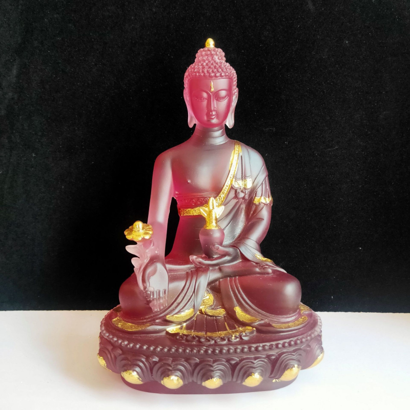 Statuia lui Buddha Vindecător, figură din rășină pentru altarul de acasă și cult în templu