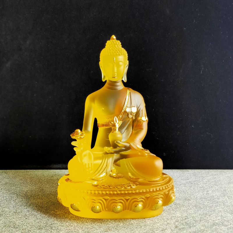 Statuia lui Buddha Vindecător, figură din rășină pentru altarul de acasă și cult în templu