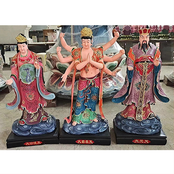 24 statui Bodhisattva din rășină și fibră de sticlă, în stil sculptural din lemn