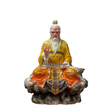 Statuete taoiste Taishang Laojun și Sanqing Patriarh, înălțime 48 cm, pictate manual
