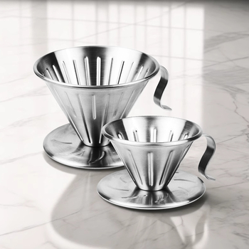 Nibu filtru de cafea din oțel inoxidabil 304 pentru V60, filtrare prin infuzie manuală, model V01 02