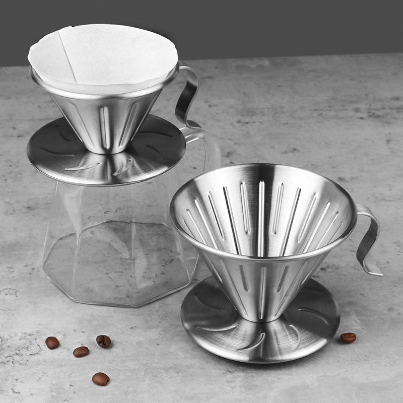 Nibu filtru de cafea din oțel inoxidabil 304 pentru V60, filtrare prin infuzie manuală, model V01 02