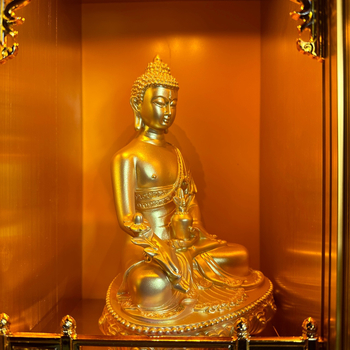 Statuie Buddha Vindecător, 21 cm, din rășină, ornament de casă, tantric