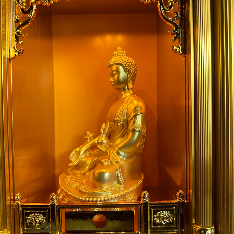 Statuie Buddha Vindecător, 21 cm, din rășină, ornament de casă, tantric