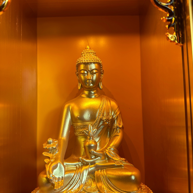 Statuie Buddha Vindecător, 21 cm, din rășină, ornament de casă, tantric