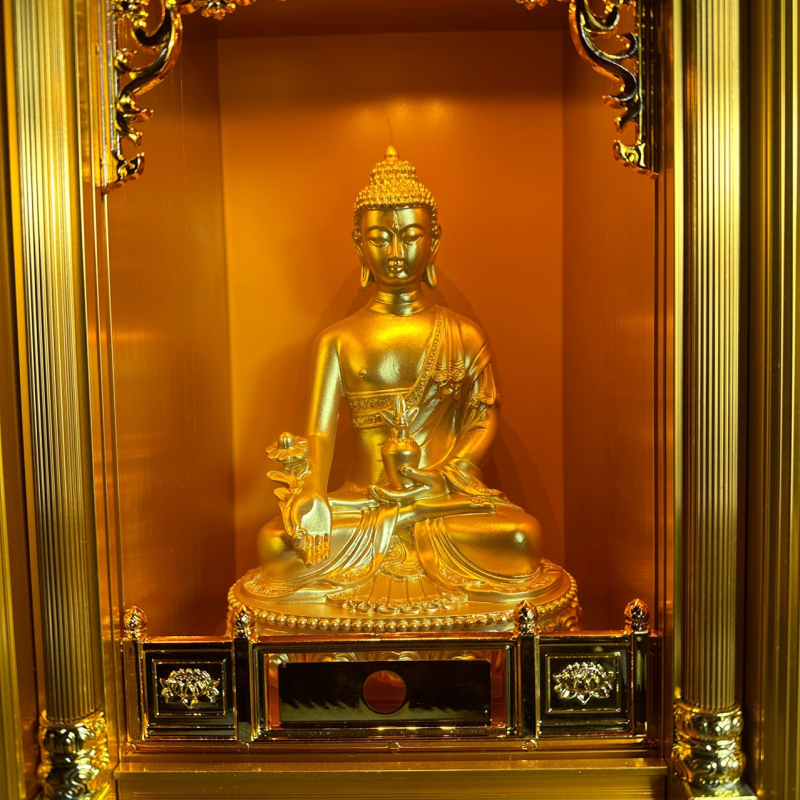 Statuie Buddha Vindecător, 21 cm, din rășină, ornament de casă, tantric