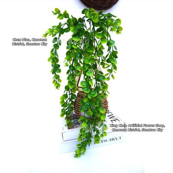 Plantă artificială de perete pentru agățat, cu frunze de eucalipt, liană cu frunze de bani și ferigă, în stil ratan