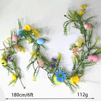 Buchet de liane artificiale cu maci și rattan, PVC, decor pentru casă, înălțime 100–200 cm