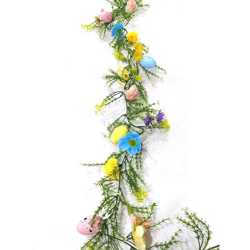 Buchet de liane artificiale cu maci și rattan, PVC, decor pentru casă, înălțime 100–200 cm