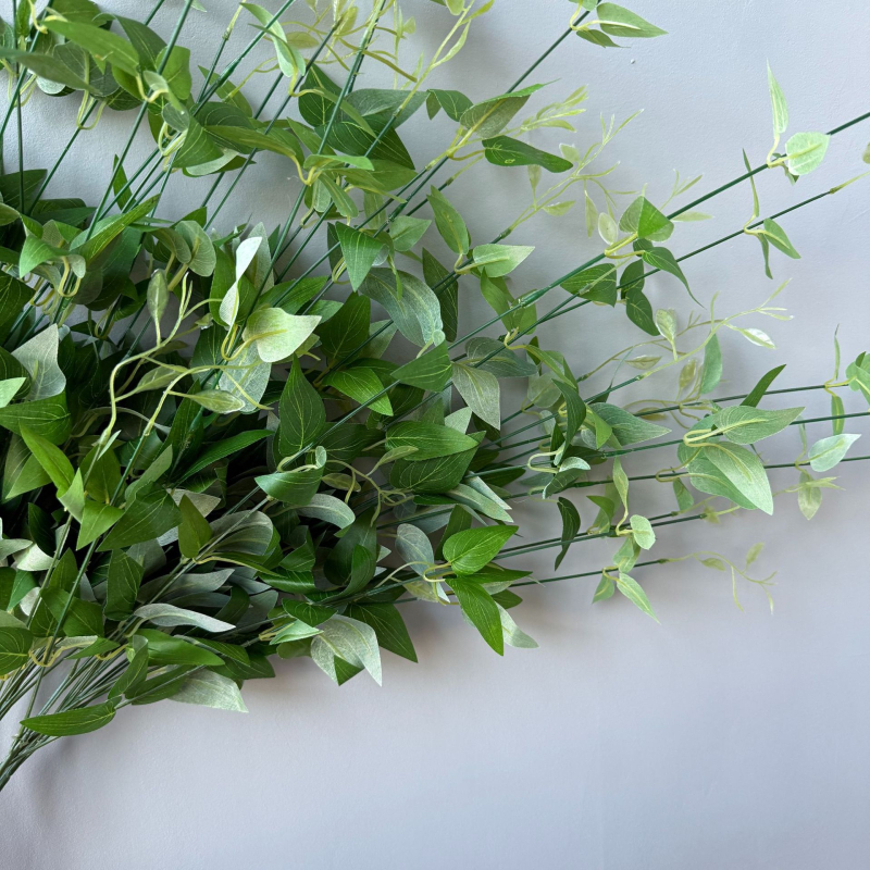 Frunze artificiale Clematis și honeysuckle, plantă verde pentru decor interior și sală de nunți, tulpină unică, înălțime 30–100 cm