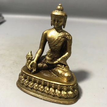 Statuetă Buddha al Medicinei din aliaj, mini statuetă pentru decorul casei