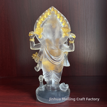 Statuetă din rășină a lui Ganesha, zeul cu cap de elefant din Asia de Sud-Est, obiect decorativ lucrat manual