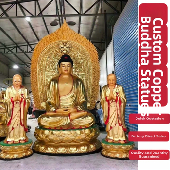 Statui personalizate din cupru ale lui Amitabha Buddha, Buddha al Medicinei și Cei Trei Buddha Prețioși pentru temple