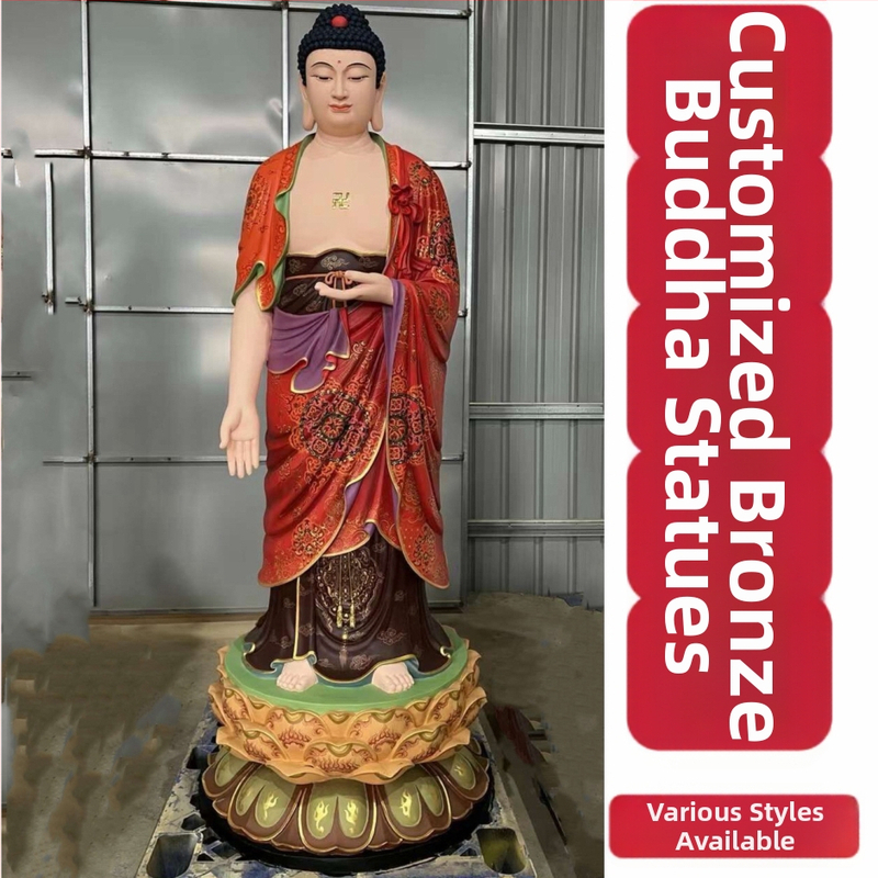 Statui personalizate din cupru ale lui Amitabha Buddha, Buddha al Medicinei și Cei Trei Buddha Prețioși pentru temple