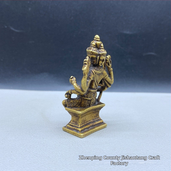 Statuie Buddha tibetan din alamă, cu patru fețe, decor pentru casă
