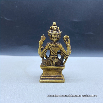 Statuie Buddha tibetan din alamă, cu patru fețe, decor pentru casă