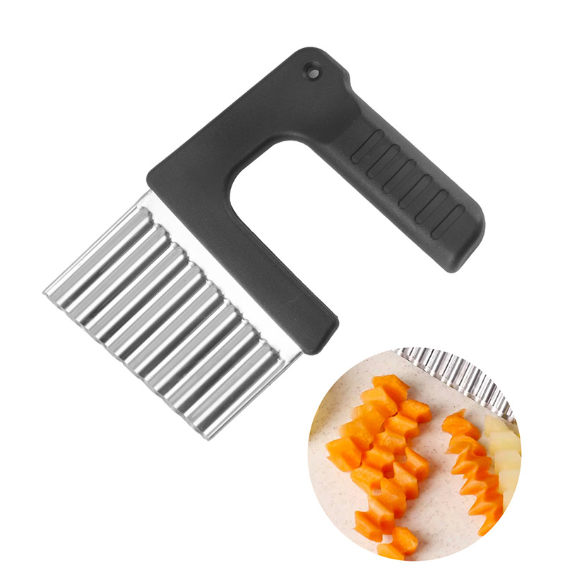 Tăietor de cartofi din oțel inoxidabil cu lamă ondulată – pentru cartofi pai și legume, utilizare casnică, multifuncțional
