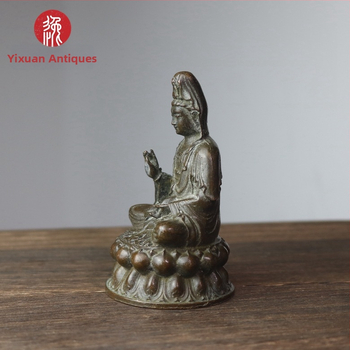 Statuetă Guanyin din aliaj – decor de casă în stil antic, obiect de colecție