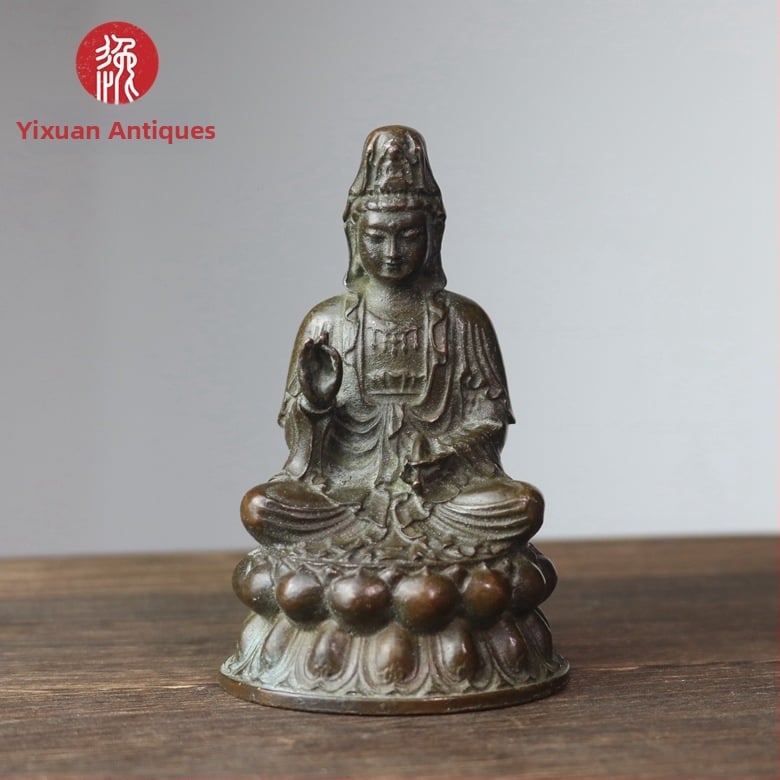 Statuetă Guanyin din aliaj – decor de casă în stil antic, obiect de colecție