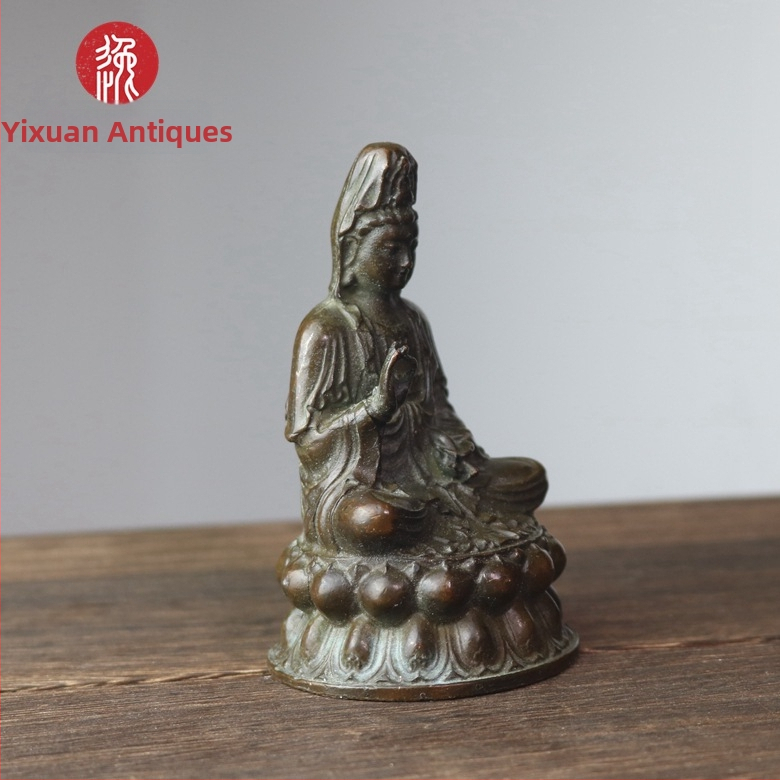 Statuetă Guanyin din aliaj – decor de casă în stil antic, obiect de colecție
