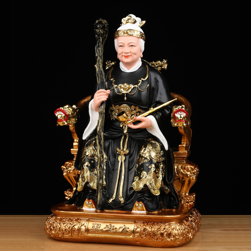 Statuie Buddha din rășină pentru cult acasă, realizată manual, figură de femeie în vârstă, patru statui de familie