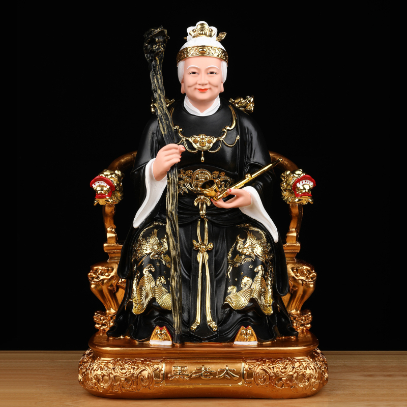 Statuie Buddha din rășină pentru cult acasă, realizată manual, figură de femeie în vârstă, patru statui de familie