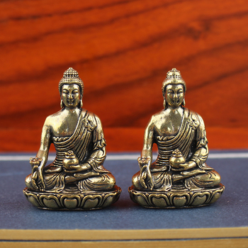 Buda Medic din alamă și Bodhisattva Guanyin – Ornament mic pentru masa de cafea din living