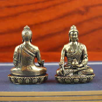 Buda Medic din alamă și Bodhisattva Guanyin – Ornament mic pentru masa de cafea din living