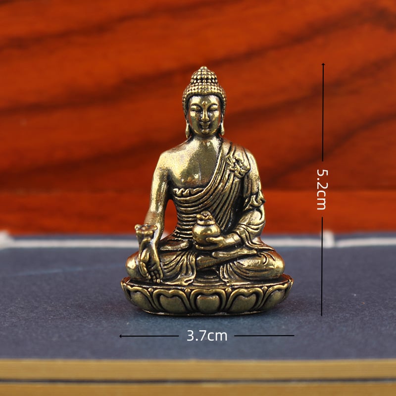 Buda Medic din alamă și Bodhisattva Guanyin – Ornament mic pentru masa de cafea din living