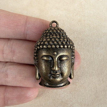 Cap de Buddha din alamă, statuie Shakyamuni, pandant decorativ, inspirație Zen