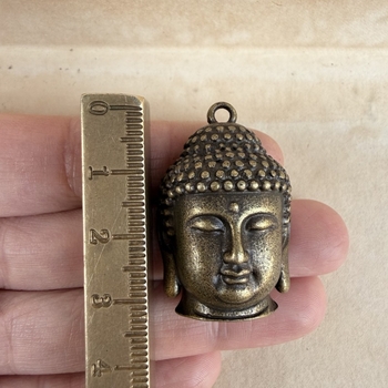 Cap de Buddha din alamă, statuie Shakyamuni, pandant decorativ, inspirație Zen