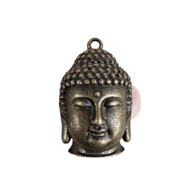 Cap de Buddha din alamă, statuie Shakyamuni, pandant decorativ, inspirație Zen